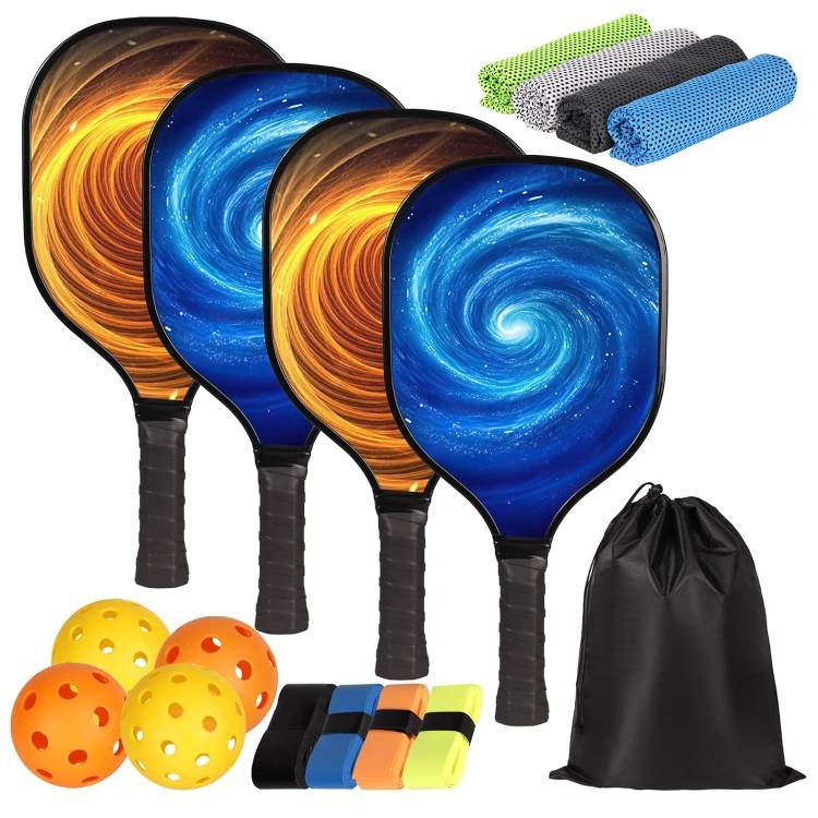 [Nine -layer poplars Peak ball racket] 4 shots+4 ball+4 ice towel+1 bouquet pocket [Model 302]